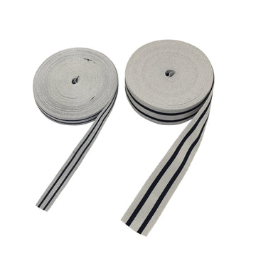 Silber mit schwarzen Streifen Litze / Tresse für Feldbinde 43mm oder 20mm
