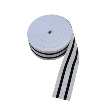 Silber mit schwarzen Streifen Litze / Tresse 70mm