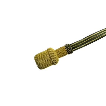 Gold Portepee mit Lederriemen Knot - ovale Quaste