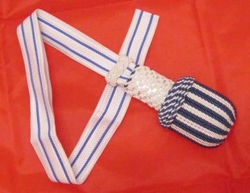 Weiß/blau Portepee mit blau Gestreifer weiß Tresse
