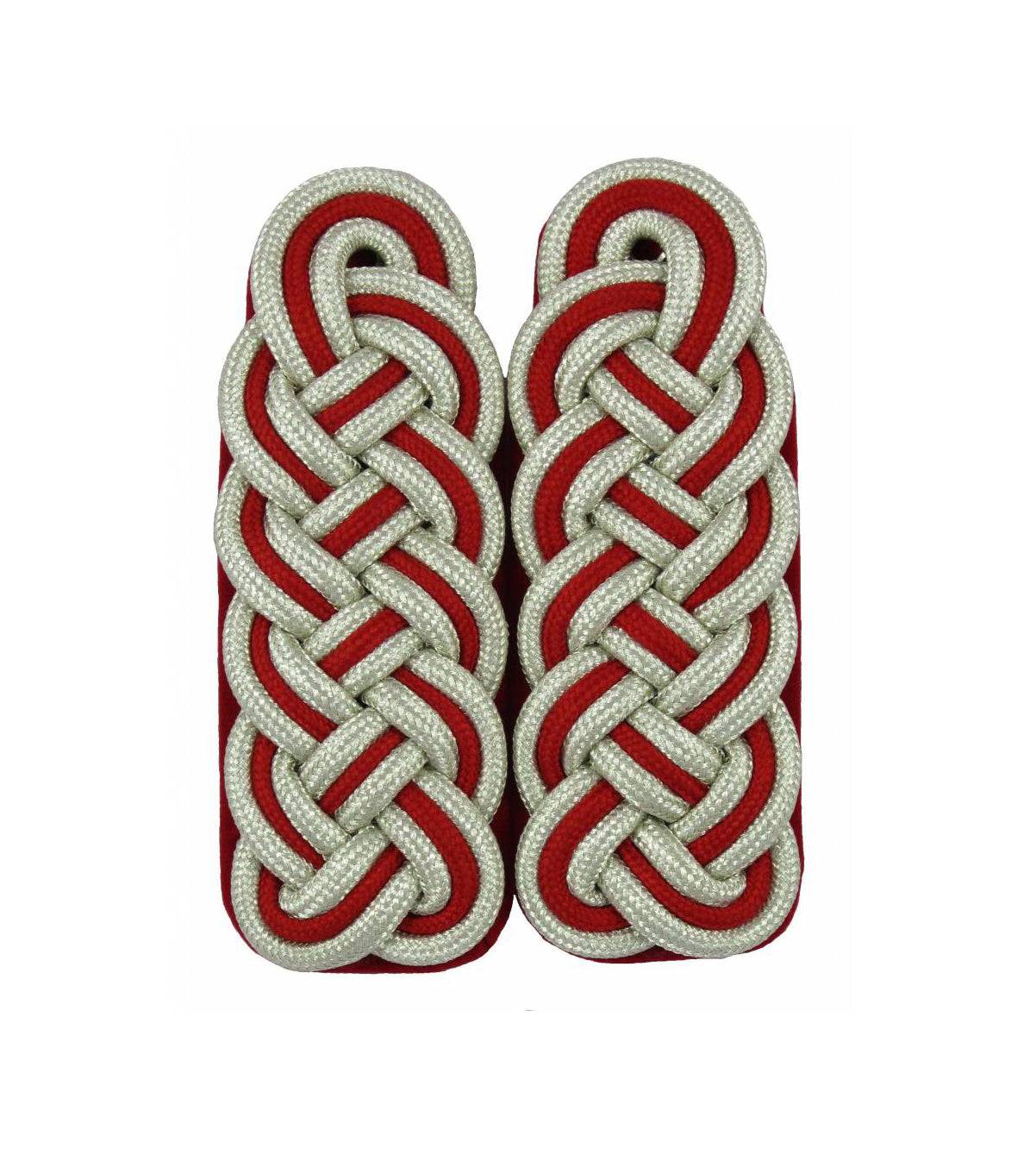 Schultergeflechte – silber/rot/silber