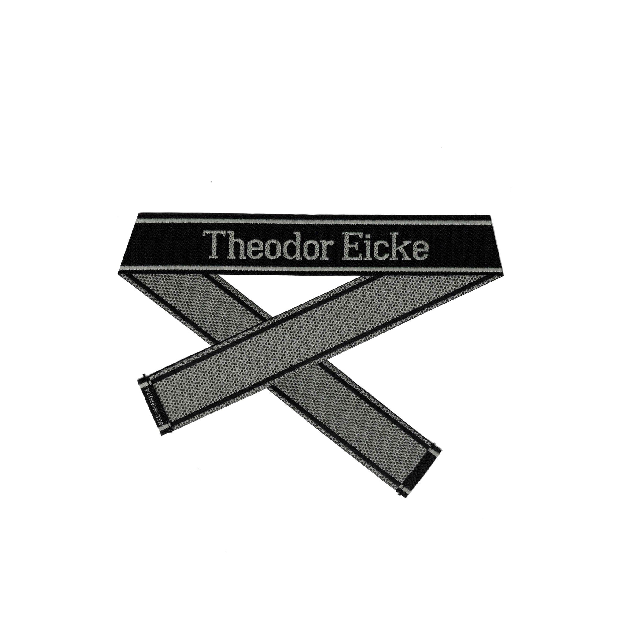 WWII Elite Ärmelband ”Theodor Eicke” gewebt WH Bevo Cuff title
